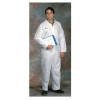 PosiM3 Coveralls, Collar, Zipper Front, Elastic Waistband, XL, White