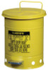 Yellow Oily Waste Cans, Foot Operated Cover, 6 gal