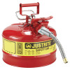 Type II AccuFlow Safety Cans, Flammables, 2 1/2 gal, Red