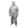 PosiM3 Coveralls, Hood, Zipper Front, Elastic Wrist & Ankles, 3XL, Gray