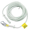Rope Lanyard, 50 ft, Harness; Anchorage Connection, Locking Snap/Choke-Off Loop