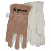 Drivers Gloves, Cow Grain Leather, Large, Cream/Brown