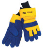 North Polar Insulated Leather Palm Gloves, Large, Cowhide, Blue, Yellow