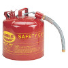 Type ll Safety Cans, Flammable Storage Can, 5 gal, Red, 7/8 in. Flex Metal Spout