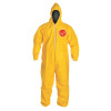 Tychem QC Coveralls with attached Hood, Serged Seams, Yellow, XL