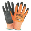 Vis-Tech Cut-Resistant Gloves with Polyurethane Coated Palm,Medium, Orange/Black