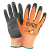 Vis-Tech Cut-Resistant Gloves with Polyurethane Coated Palm, Small, Orange/Black