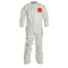 Tychem SL Coveralls with attached Socks, Storm Flap, White, XL