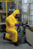 KLEENGUARD A70 Chemical Splash Protection Coveralls, Hood, Elastic, Yellow, 3XL