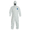 Tyvek Coveralls with Attached Hood, Serged Seams, X-Large, White