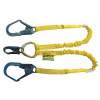 Manyard Shock-Absorbing Lanyard, 4 ft, Anchorage Connection, 2 Leg, Yellow