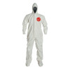 Tychem SL Coveralls with attached Hood and Socks, Storm Flap, Taped Seams, XL