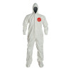 Tychem SL Coveralls with attached Hood and Socks, Storm Flap, Taped Seams, 2XL