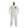 Tychem SL Coveralls with attached Hood and Socks, Storm Flap, Taped Seams, 3XL