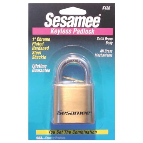 Sesamee  Keyless Padlocks, 5/16 in Diam., 2 1/4 in L X 1 in W, Black