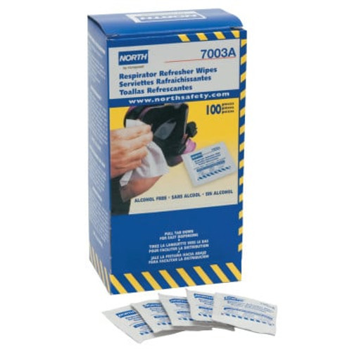 Respirator Refresher Wipe Pads, 9 3/4 in x 4 1/2 in, White