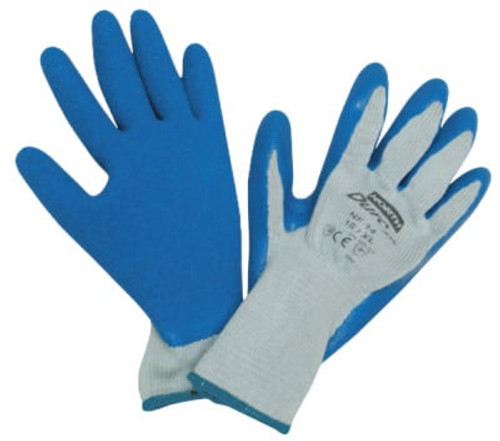 Duro Task Supported Natural Rubber Gloves, X-Large, Gray/ Blue