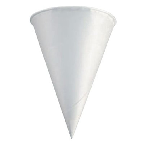 Paper Cone Cups, 4.5 oz, White, 5,000 per case, Plastic Sleeve