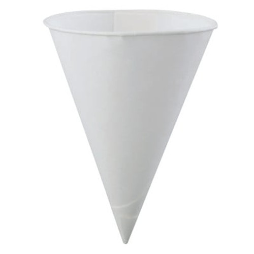 Paper Cone Cups, 5.75 oz, White, 5,000 per case, Plastic Sleeve
