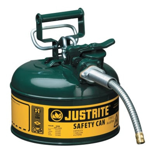 Type II AccuFlow Safety Cans, Flammables, 1 gal, Green
