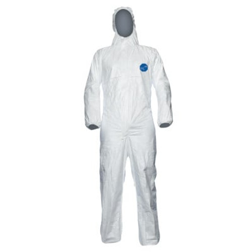 Tyvek Xpert Type 5/6 Coverall with Hood, Elastic Wrists, LG Tyvek Xpert Type 5/6 Coverall with Hood, Elastic Wrists, LG