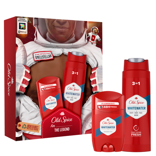 Old Spice Astronaut Gift Set For Men With Whitewater Deodorant Stick And Shower Gel