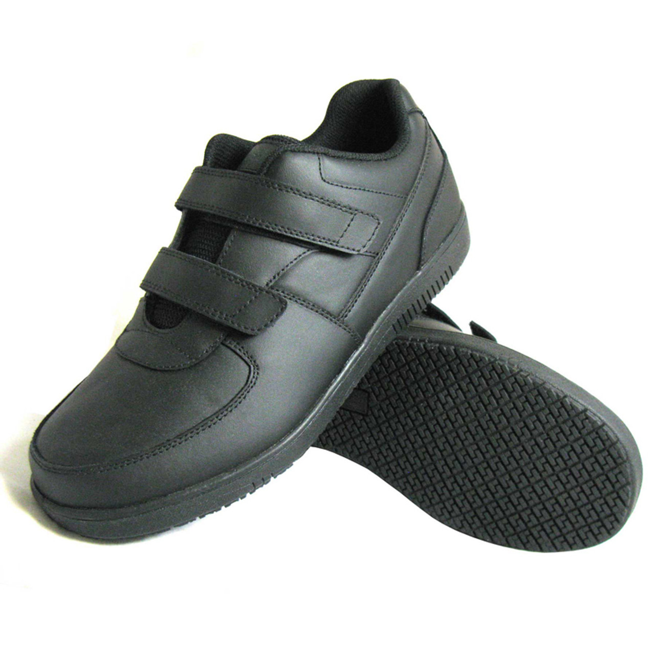 Zakje Middeleeuws Wet en regelgeving Men's Work Shoes with Velcro Straps | Black Non Skid Shoes