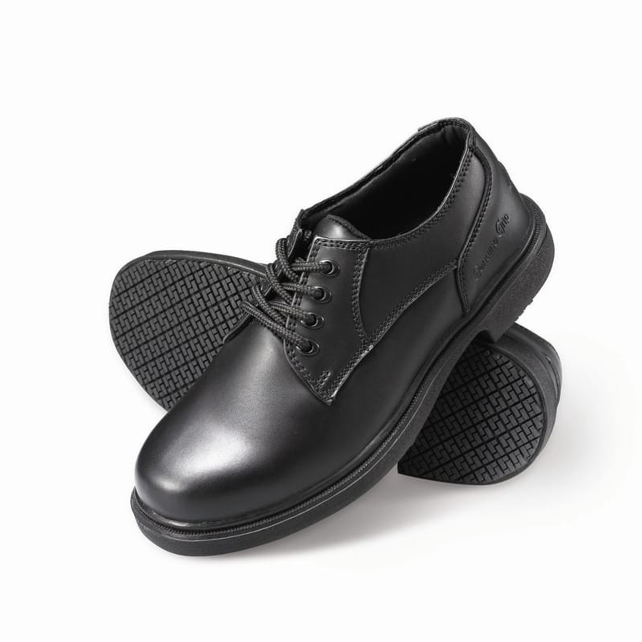 Slip-Resistant Oxford Work Shoes | Men's Black Non-Slip Shoes