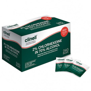 Clinell Alcoholic 2% Chlorhexidine Wipes- 240pcs