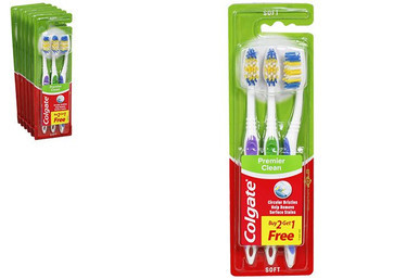 Colgate Premier Clean Soft Toothbrush - Pack of 3