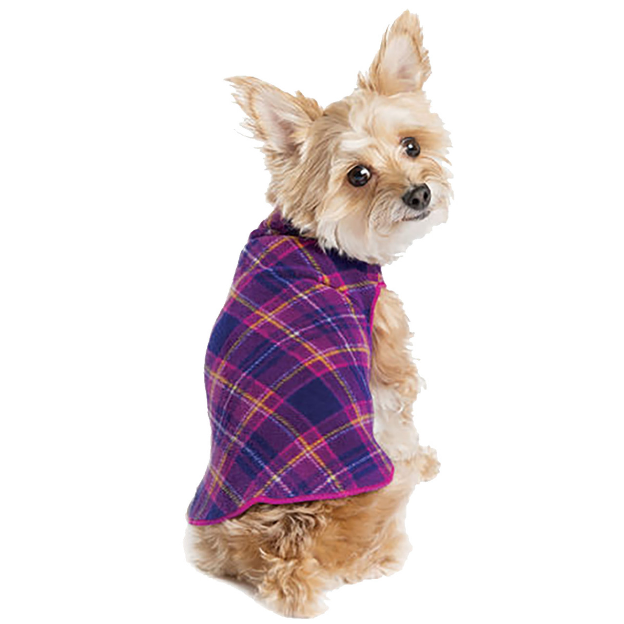 Stretch Fleece - Mulberry Plaid  Dog Shop Fleece Dog Clothing