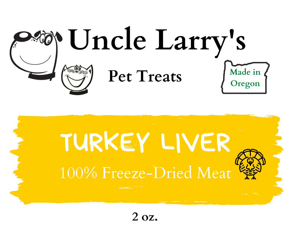 Uncle Larry's Freeze Dried Turkey Liver Dog & Cat Shop Treats Freeze