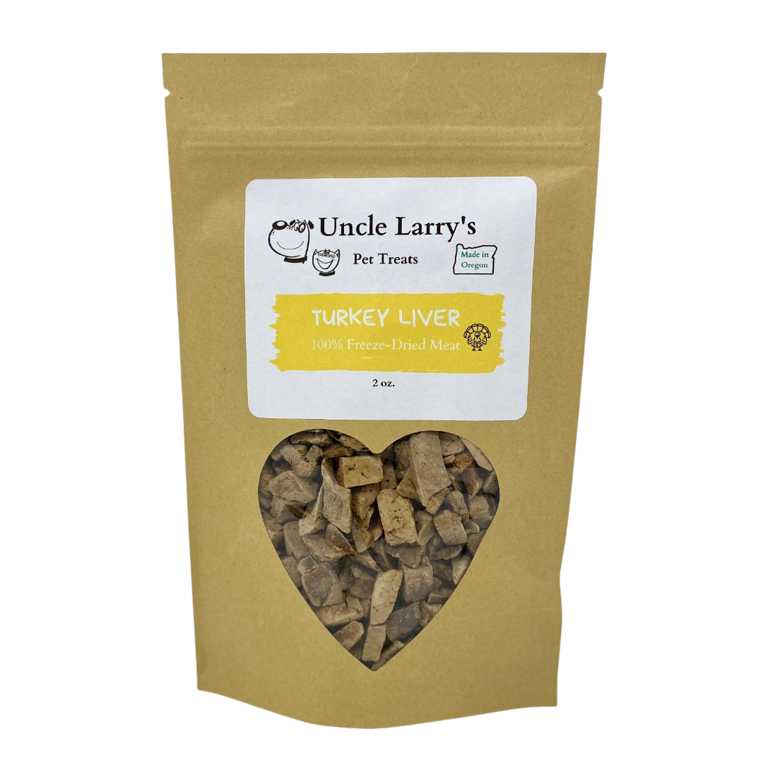 Uncle Larry's Freeze Dried Turkey Liver Dog & Cat Shop Treats Freeze