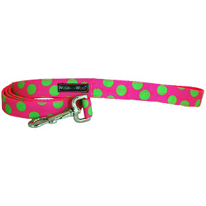 Walk-E-Woo Neon Green Dots on Pink Lead Walk-E-Woo Neon Green Dots on Pink Lead