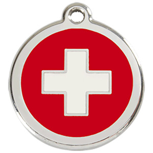 Red Dingo Enamel Tag Swiss Cross Red Dingo Enamel Tag Swiss Cross