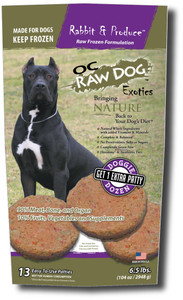 OC Raw Dog Food Frozen Rabbit & Produce 6.5lb Patties OC Raw Dog Food Frozen Rabbit & Produce 6.5lb Patties