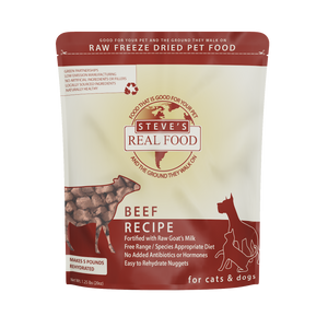 Steve's Real Food Freeze-Dried Dog & Cat Food Nuggets - 1.25 lb Beef Steve's Real Food Freeze-Dried Dog & Cat Food Nuggets - 1.25 lb Beef