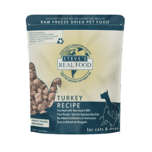 Steve's Real Food Freeze-Dried Dog & Cat Food Nuggets - 1.25 lb Turkey Steve's Real Food Freeze-Dried Dog & Cat Food Nuggets - 1.25 lb Turkey