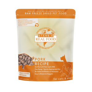 Steve's Real Food Freeze-Dried Dog & Cat Food Nuggets - 1.25 lb Pork Steve's Real Food Freeze-Dried Dog & Cat Food Nuggets - 1.25 lb Pork