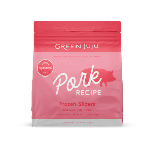 GREEN JUJU PORK SLIDERS RAW DOG FOOD - 3 LB GREEN JUJU PORK SLIDERS RAW DOG FOOD - 3 LB