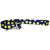 Walk-E-Woo Neon Yellow Dots on Blue Lead