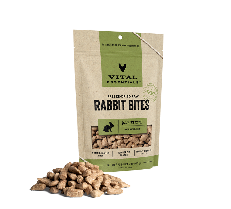 Vital Essentials Dog Treats - Rabbit Bites