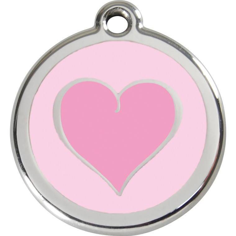 Red Dingo Enamel Silverheart Pink