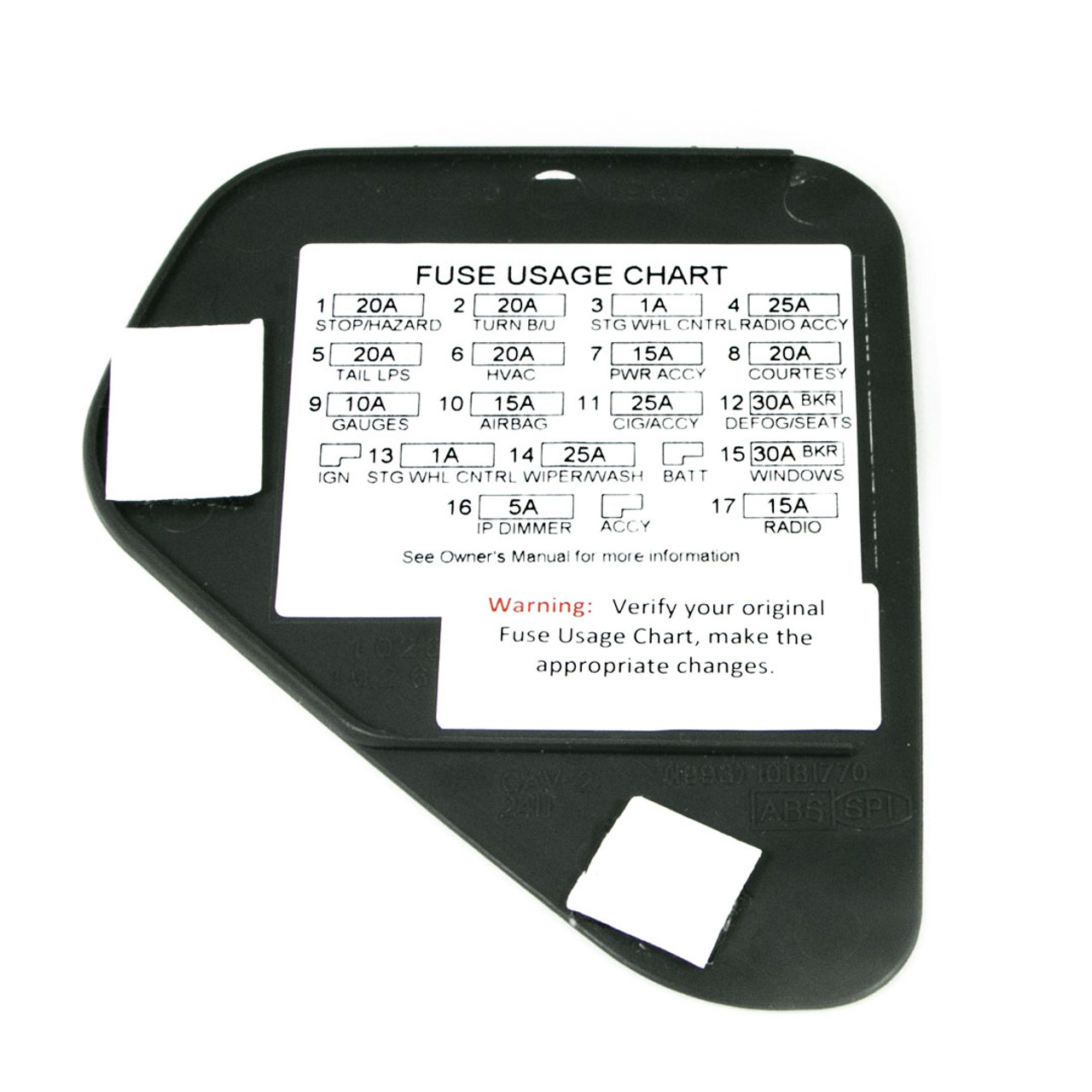 9799 Camaro / Firebird Dash Fuse Panel Cover, Graphite Gray