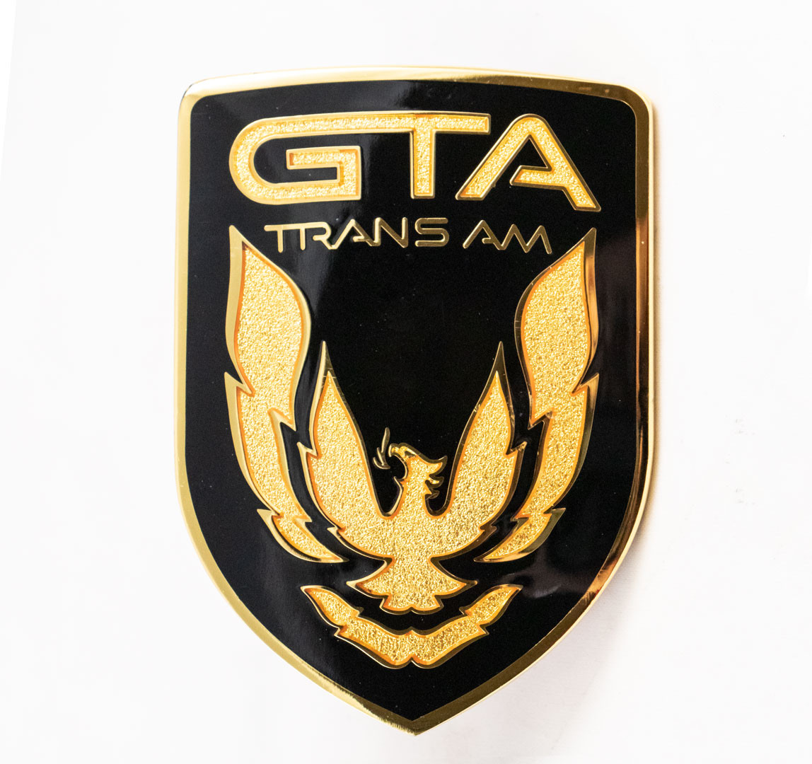 ❤まーひこ様❤ 87-90 Trans Am GTA Front Bumper Emblem, Black - Hawks Third Generation
