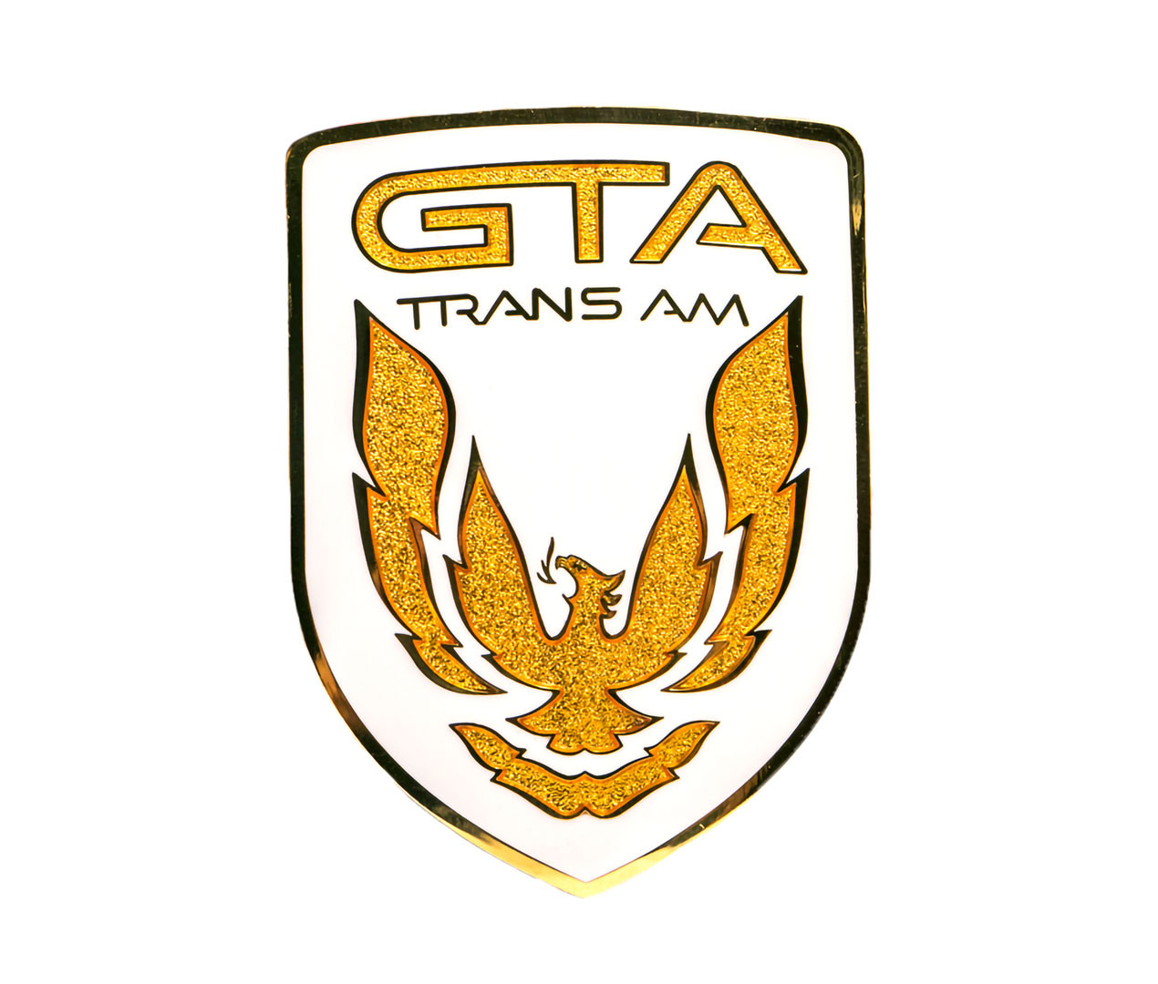 87-90 Trans Am GTA Front Bumper Emblem, White - Hawks Third Generation
