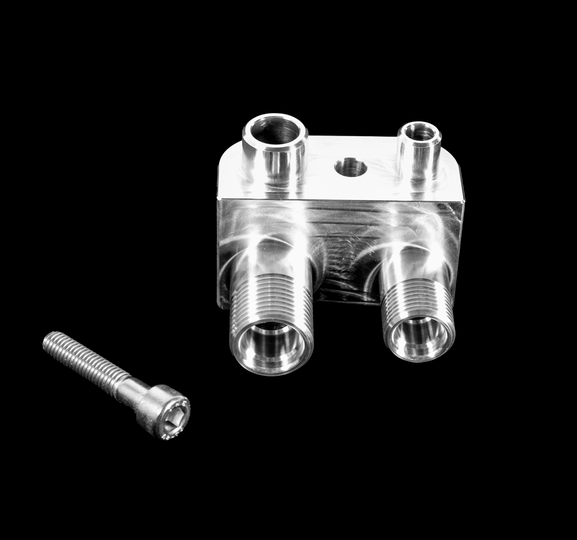 Billet Aluminum Compressor Fitting GM LS3 A/C Compressor Adapter ...