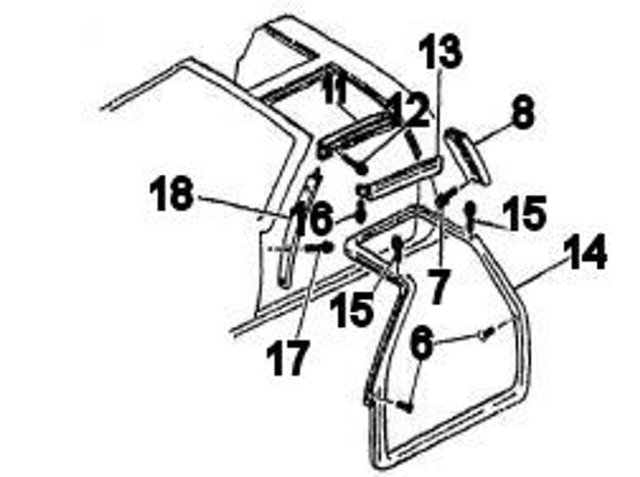 93-2002 Camaro / Firebird T-Top Side Seal Weatherstripping, RH, GM