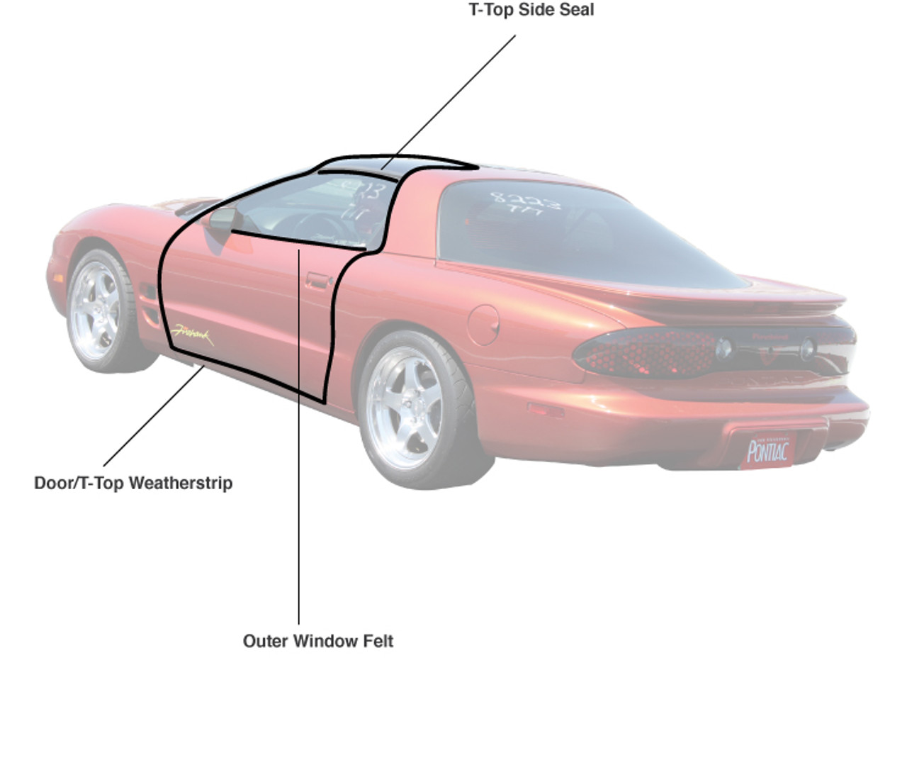 93-2002 Camaro & Firebird Outer Window Felt Weatherstripping Pair