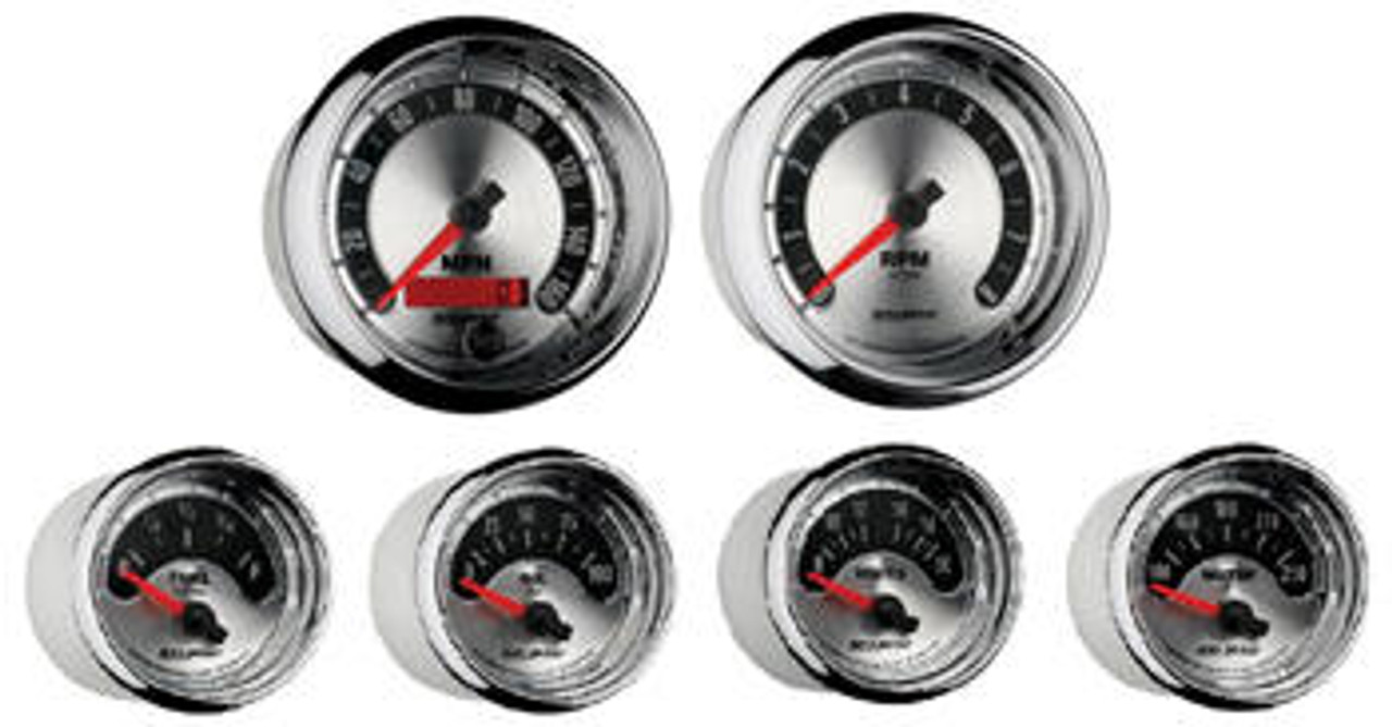 198289 Camaro Complete Black 6 Gauge Panel w/ Autometer American